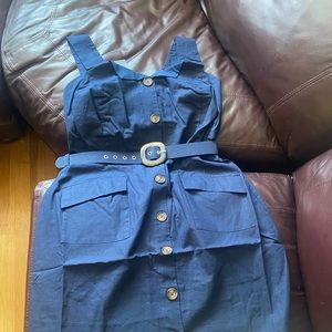 NWT city chic navy belted button down dress